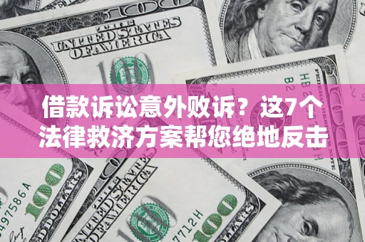 武汉借款诉讼意外败诉？这7个法律救济方案帮您绝地反击！