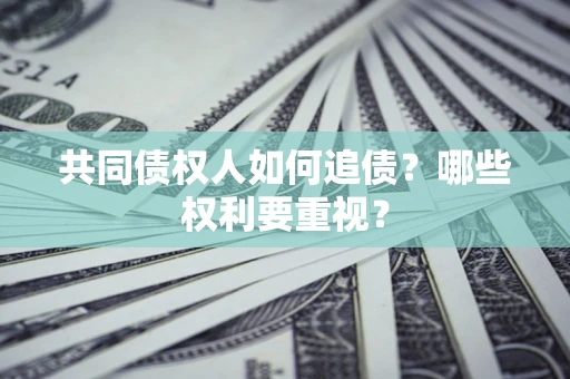 武汉共同债权人如何追债？哪些权利要重视？